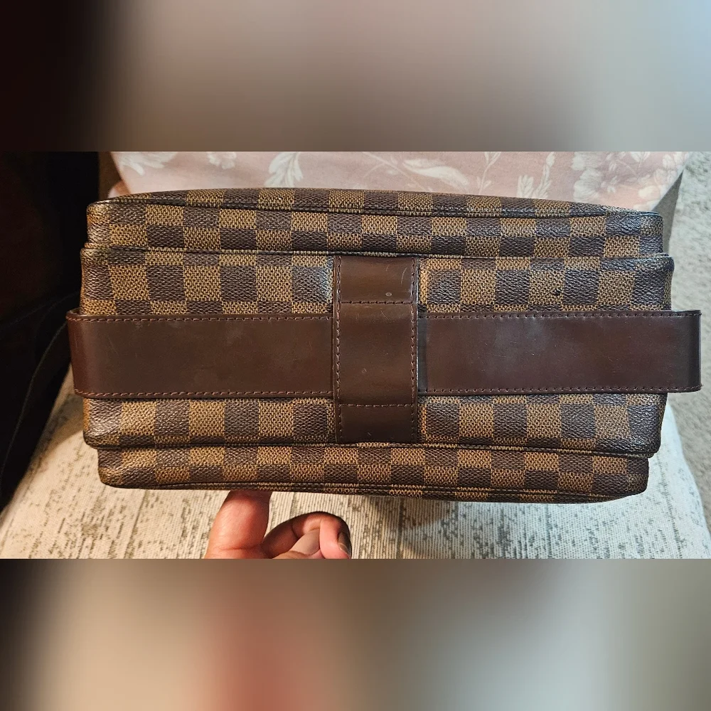 Louis Vuitton Damier Ebene Naviglio Brown Messenger Bag Luxury Vintage Designer - Picture 12 of 16